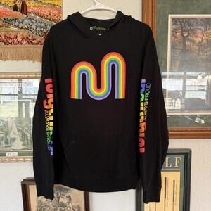 Mythical‎ Always Proud RARE Sold Out Rainbow Black Promo Hoodie Size Men’s Large